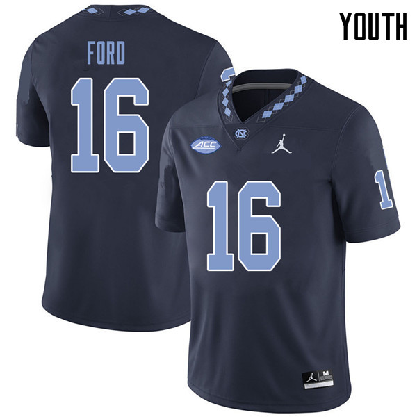 Jordan Brand Youth #16 D.J. Ford North Carolina Tar Heels College Football Jerseys Sale-Navy